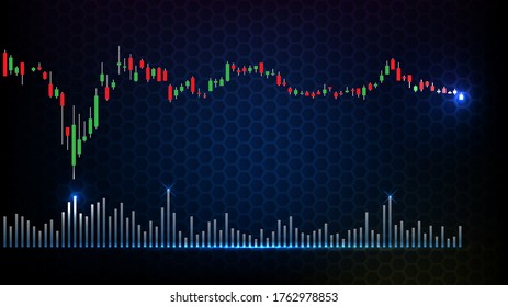 abstract background of futuristic technology economy crisis stock market exchange graph and volume analysis