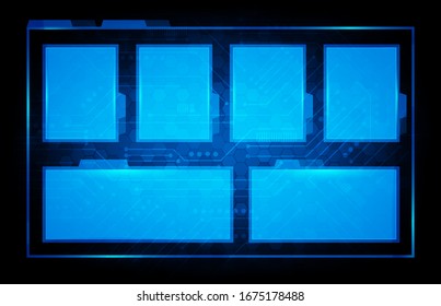 fondo abstracto de la plantilla de pantalla hud ui de tecnología futurista