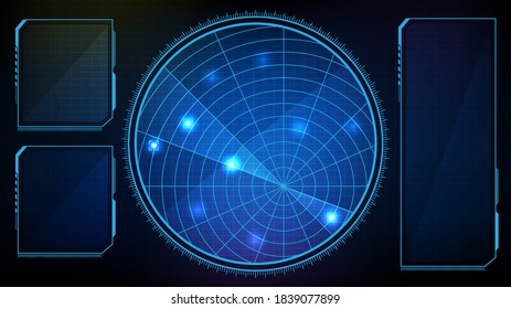abstract background of futuristic technology hud ui scan interface intruder alert signal
