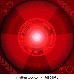 Abstract background of futuristic technology in red shades. Digital technology and engineering concept design