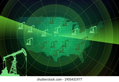fondo abstracto de pantalla de tecnología futurista escanear bomba de petróleo crudo con mapas del mundo de los ee.uu.