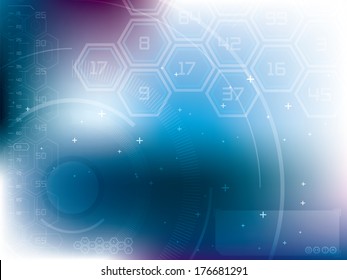 Abstract background of futuristic technology and shapes of hexagons 