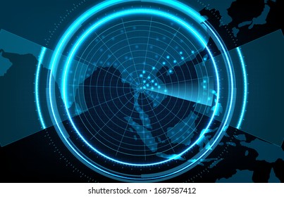 abstract background of futuristic technology Thailand in south east asia with scan interface hud asia pacific maps