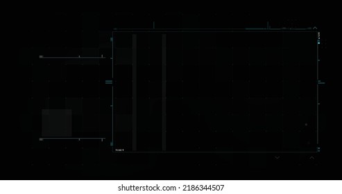 Abstract background for Futuristic video overlay user interface design element text box scale and bar, cyber and technology concept against dark background widescreen ratio vector illustration 