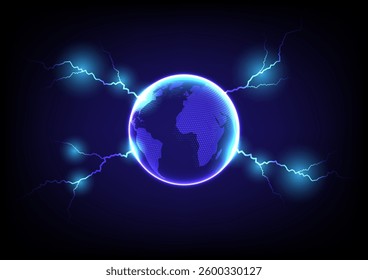 Abstract background with futuristic voltage lightning, stock vector