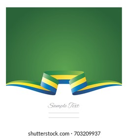 Abstract background Gabon flag ribbon