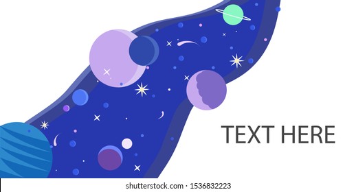 Abstract background galaxy illustration of vector color cover design