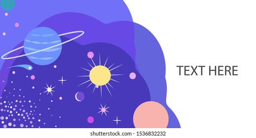 Abstract background galaxy illustration of vector color cover design