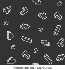 Abstract background with  game falling blocks. Seamless pattern.