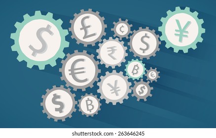 Abstract background with gears 