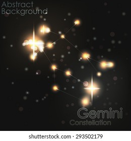 Abstract background with Gemini constellation