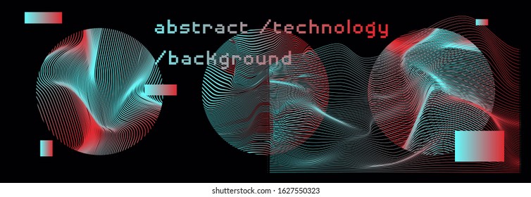 Abstract background with generative art elements.  Futuristic and glitched shapes in cyberpunk style.