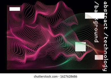 Abstract background with generative art elements.  Futuristic and glitched shapes in cyberpunk style.