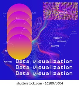 Abstract background with generative art elements. Futuristic and glitched shapes in cyberpunk style, Data visualization concept.