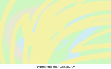 Abstract background of gentle yellow color with green splashes. Fresh and bright color combination imitation brush marks .Hand-painted.Vector
