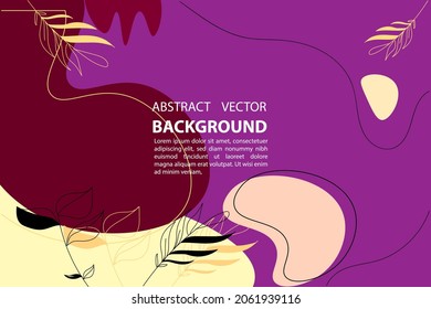 Abstract background geometic liquid purple and maroon gradient shaped floral gradient hand drawn, for posters, banners, and others, vector design copy space area eps 10