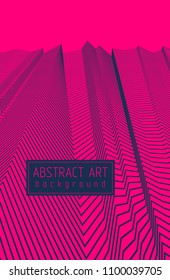 Abstract background with geometric 3d lines pattern, linear vector illustration with copy space for text.