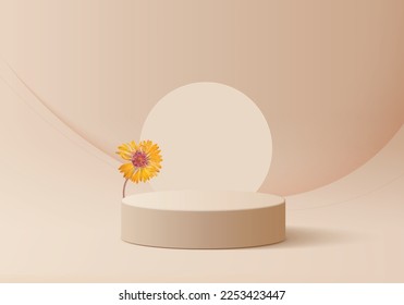 Abstract background with geometric 3d podiums. Vector illustration