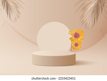Fondo abstracto con podio geométrico 3d. Ilustración del vector