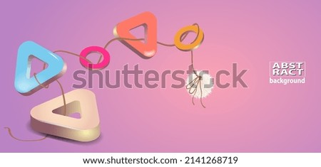 Abstract background with geometric 3d shapes in pastel colors