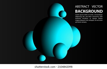abstract background geometric buble circle gradient blue color, copy space area, vector design eps 10
