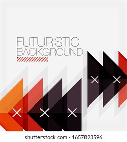 Abstract background, geometric business multicolored paper infographic - triangle frames for text, icons or graphics on light background with copyspace. Vector Illustration For Wallpaper, Banner