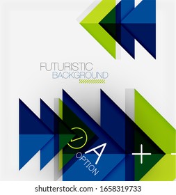 Fondo abstracto, información de papel multicolor geométrico empresarial - marcos triangulares para texto, iconos o gráficos en fondo claro con espacio de copia. Ilustración De Vector Para Papel De Fondo De Pantalla, Banner