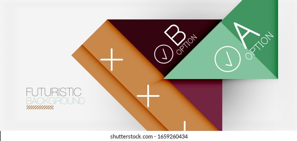 Fondo abstracto, información de papel multicolor geométrico empresarial - marcos triangulares para texto, iconos o gráficos en fondo claro con espacio de copia. Ilustración De Vector Para Papel De Fondo De Pantalla, Banner