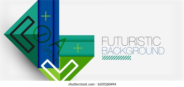 Abstract background, geometric business multicolored paper infographic - triangle frames for text, icons or graphics on light background with copyspace. Vector Illustration For Wallpaper, Banner