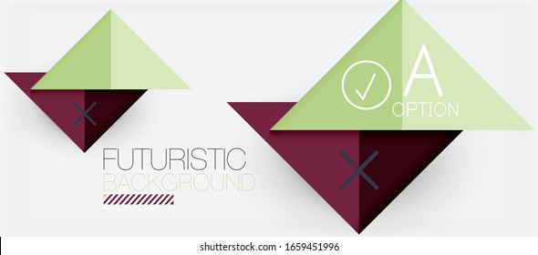 Abstrakter Hintergrund, mehrfarbige Infografik des geometrischen Unternehmens - Dreiecksrahmen für Text, Symbole oder Grafiken auf hellem Hintergrund mit Kopienraum. Vektorillustration-Illustration für Bildschirmhintergrund, Banner