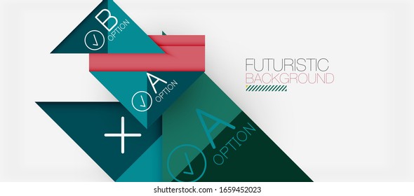 Fondo abstracto, información de papel multicolor geométrico empresarial - marcos triangulares para texto, iconos o gráficos en fondo claro con espacio de copia. Ilustración De Vector Para Papel De Fondo De Pantalla, Banner