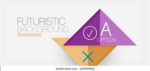 Fondo abstracto, información de papel multicolor geométrico empresarial - marcos triangulares para texto, iconos o gráficos en fondo claro con espacio de copia. Ilustración De Vector Para Papel De Fondo De Pantalla, Banner