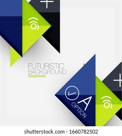 Fondo abstracto, información de papel multicolor geométrico empresarial - marcos triangulares para texto, iconos o gráficos en fondo claro con espacio de copia. Ilustración De Vector Para Papel De Fondo De Pantalla, Banner