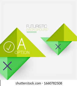 Abstract background, geometric business multicolored paper infographic - triangle frames for text, icons or graphics on light background with copyspace. Vector Illustration For Wallpaper, Banner