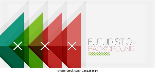 Abstract background, geometric business multicolored paper infographic - triangle frames for text, icons or graphics on light background with copyspace. Vector Illustration For Wallpaper, Banner