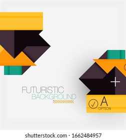 Fondo abstracto, información de papel multicolor geométrico empresarial - marcos triangulares para texto, iconos o gráficos en fondo claro con espacio de copia. Ilustración De Vector Para Papel De Fondo De Pantalla, Banner