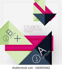 Fondo abstracto, información de papel multicolor geométrico empresarial - marcos triangulares para texto, iconos o gráficos en fondo claro con espacio de copia. Ilustración De Vector Para Papel De Fondo De Pantalla, Banner