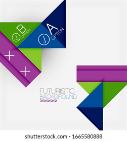 Abstrakter Hintergrund, mehrfarbige Infografik des geometrischen Unternehmens - Dreiecksrahmen für Text, Symbole oder Grafiken auf hellem Hintergrund mit Kopienraum. Vektorillustration-Illustration für Bildschirmhintergrund, Banner