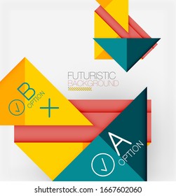 Fondo abstracto, información de papel multicolor geométrico empresarial - marcos triangulares para texto, iconos o gráficos en fondo claro con espacio de copia. Ilustración De Vector Para Papel De Fondo De Pantalla, Banner