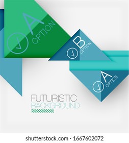 Abstract background, geometric business multicolored paper infographic - triangle frames for text, icons or graphics on light background with copyspace. Vector Illustration For Wallpaper, Banner
