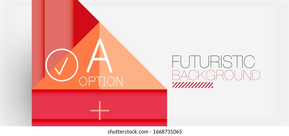 Abstrakter Hintergrund, mehrfarbige Infografik des geometrischen Unternehmens - Dreiecksrahmen für Text, Symbole oder Grafiken auf hellem Hintergrund mit Kopienraum. Vektorillustration-Illustration für Bildschirmhintergrund, Banner