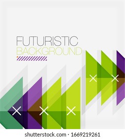 Abstract background, geometric business multicolored paper infographic - triangle frames for text, icons or graphics on light background with copyspace. Vector Illustration For Wallpaper, Banner