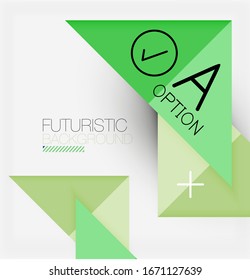 Abstract background, geometric business multicolored paper infographic - triangle frames for text, icons or graphics on light background with copyspace. Vector Illustration For Wallpaper, Banner