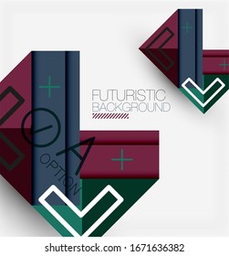 Abstract background, geometric business multicolored paper infographic - triangle frames for text, icons or graphics on light background with copyspace. Vector Illustration For Wallpaper, Banner