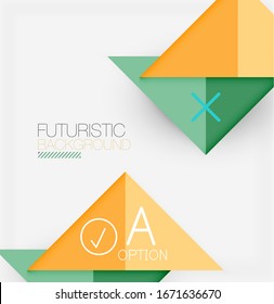 Abstrakter Hintergrund, mehrfarbige Infografik des geometrischen Unternehmens - Dreiecksrahmen für Text, Symbole oder Grafiken auf hellem Hintergrund mit Kopienraum. Vektorillustration-Illustration für Bildschirmhintergrund, Banner