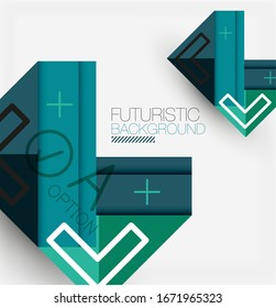 Abstract background, geometric business multicolored paper infographic - triangle frames for text, icons or graphics on light background with copyspace. Vector Illustration For Wallpaper, Banner