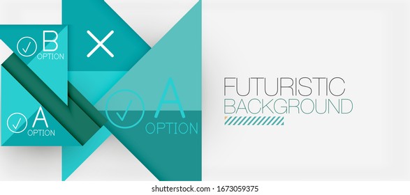 Abstract background, geometric business multicolored paper infographic - triangle frames for text, icons or graphics on light background with copyspace. Vector Illustration For Wallpaper, Banner