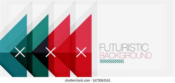 Abstract background, geometric business multicolored paper infographic - triangle frames for text, icons or graphics on light background with copyspace. Vector Illustration For Wallpaper, Banner