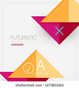 Abstrakter Hintergrund, mehrfarbige Infografik des geometrischen Unternehmens - Dreiecksrahmen für Text, Symbole oder Grafiken auf hellem Hintergrund mit Kopienraum. Vektorillustration-Illustration für Bildschirmhintergrund, Banner