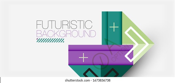Abstract background, geometric business multicolored paper infographic - triangle frames for text, icons or graphics on light background with copyspace. Vector Illustration For Wallpaper, Banner